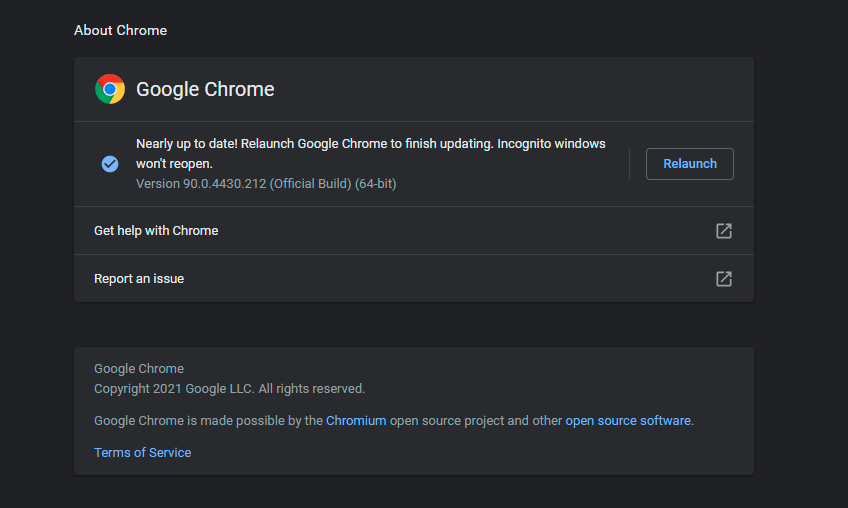 update chrome browser for mac